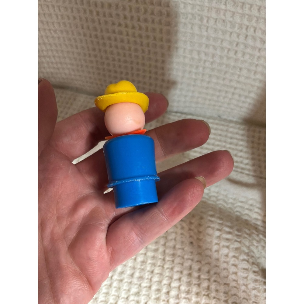 Vintage Unisex Fisher Price Little People Toy OS Blue Yellow Cowboy Hat - Picture 4 of 6